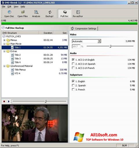 Snimak zaslona DVD Shrink Windows 10