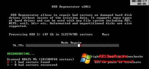 Snimak zaslona HDD Regenerator Windows 10