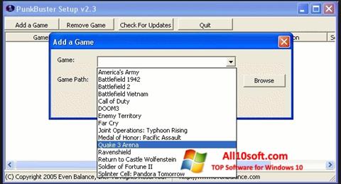 Snimak zaslona PunkBuster Windows 10