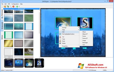Snimak zaslona DVDStyler Windows 10
