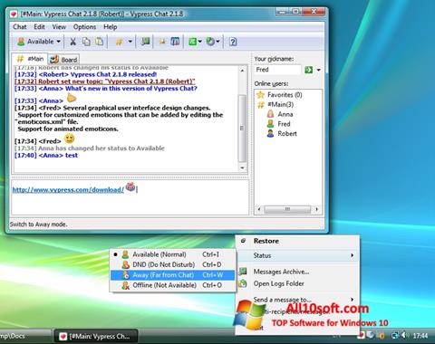 Snimak zaslona Vypress Chat Windows 10