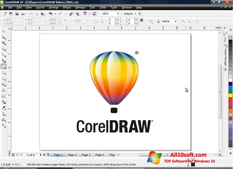 Snimak zaslona CorelDRAW Windows 10