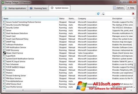 Snimak zaslona Startup Delayer Windows 10