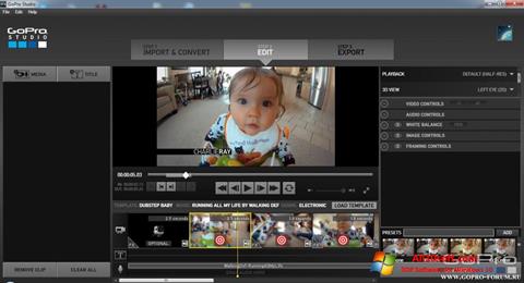 Snimak zaslona GoPro Studio Windows 10