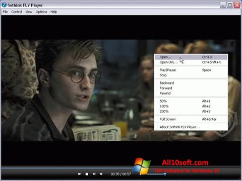 Snimak zaslona FLV Player Windows 10