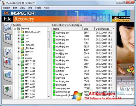 Snimak zaslona PC Inspector File Recovery Windows 10