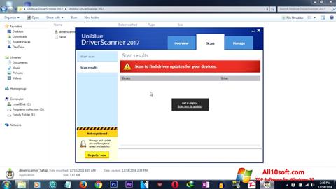 Snimak zaslona DriverScanner Windows 10