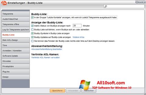 Snimak zaslona AOL Instant Messenger Windows 10