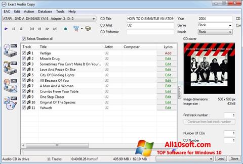 Snimak zaslona Exact Audio Copy Windows 10