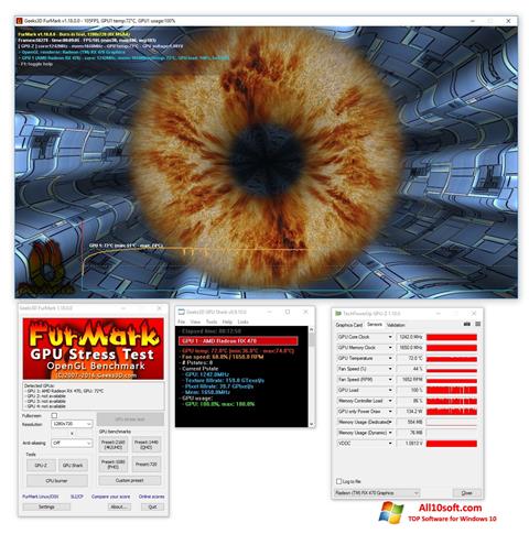 Snimak zaslona FurMark Windows 10