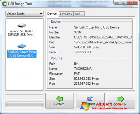 Snimak zaslona USB Image Tool Windows 10