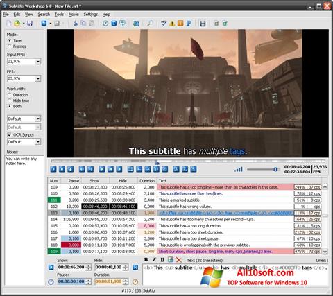 Snimak zaslona Subtitle Workshop Windows 10