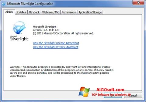 Snimak zaslona Microsoft Silverlight Windows 10