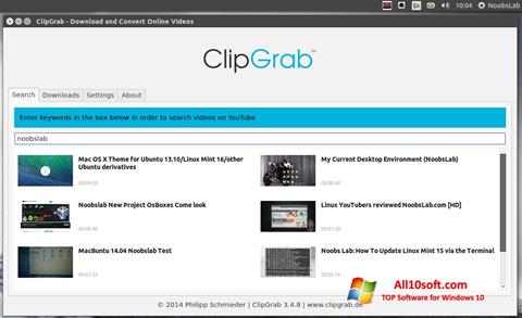 Snimak zaslona ClipGrab Windows 10