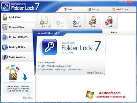 Snimak zaslona Folder Lock Windows 10