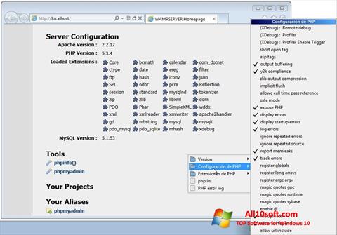 Snimak zaslona WampServer Windows 10