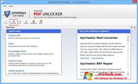 Snimak zaslona PDF Unlocker Windows 10