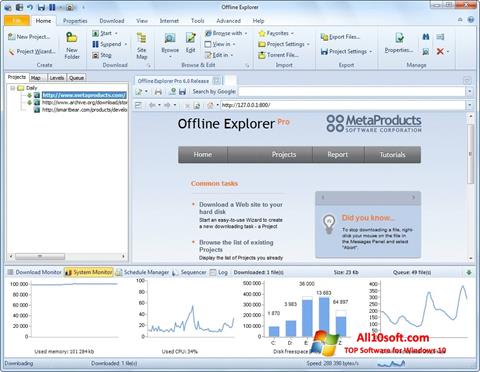 Snimak zaslona Offline Explorer Windows 10