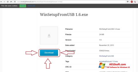 Snimak zaslona WinSetupFromUSB Windows 10