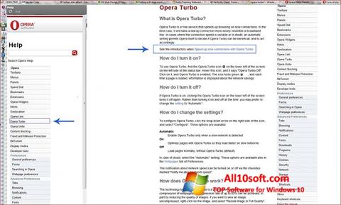 Snimak zaslona Opera Turbo Windows 10