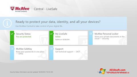 Snimak zaslona McAfee LiveSafe Windows 10