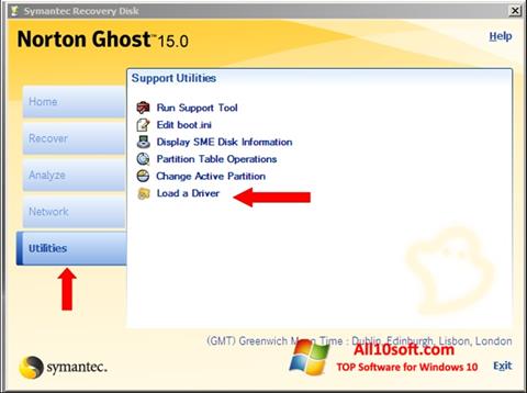 Snimak zaslona Norton Ghost Windows 10