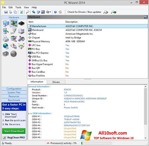 Snimak zaslona PC Wizard Windows 10