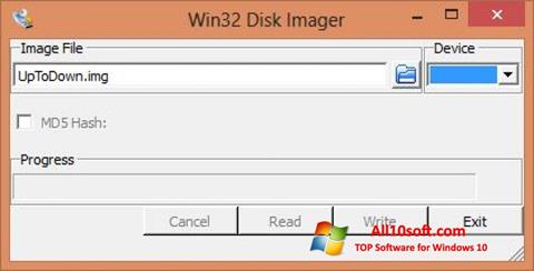 Snimak zaslona Win32 Disk Imager Windows 10