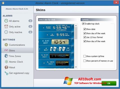 Snimak zaslona Atomic Alarm Clock Windows 10