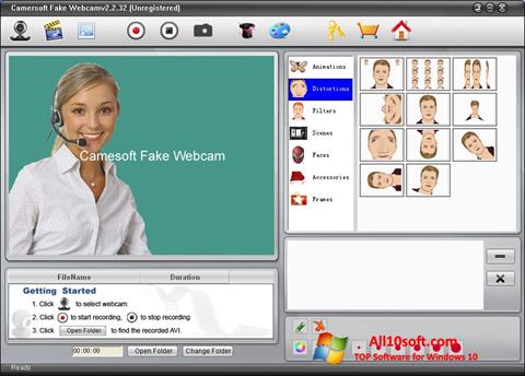 Snimak zaslona Fake Webcam Windows 10