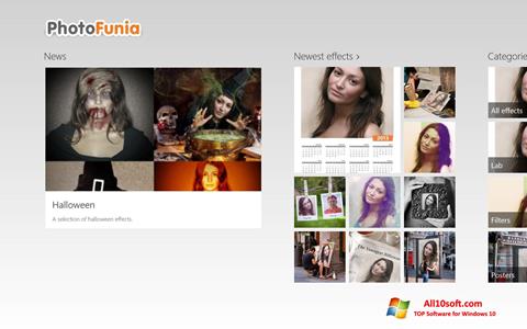 Snimak zaslona PhotoFunia Windows 10