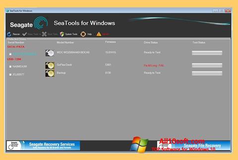 Snimak zaslona Seagate SeaTools Windows 10