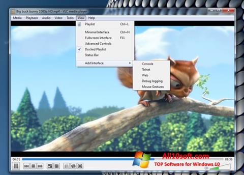 Snimak zaslona VLC Media Player Windows 10