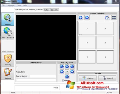 Snimak zaslona webcamXP Windows 10