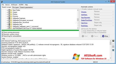Snimak zaslona AVZ Windows 10