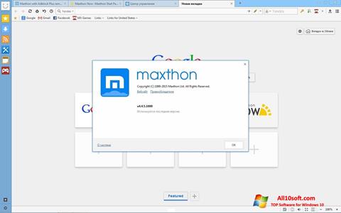 Snimak zaslona Maxthon Windows 10