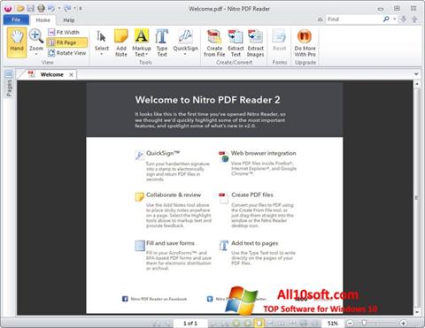 Snimak zaslona Nitro PDF Reader Windows 10
