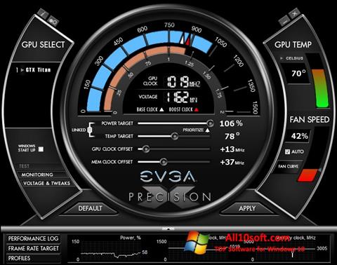 Snimak zaslona EVGA Precision X Windows 10