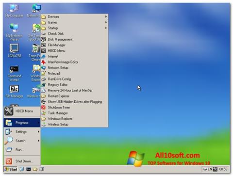 Snimak zaslona Hirens Boot CD Windows 10