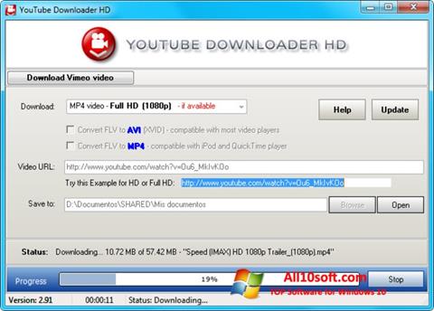 Snimak zaslona Youtube Downloader HD Windows 10
