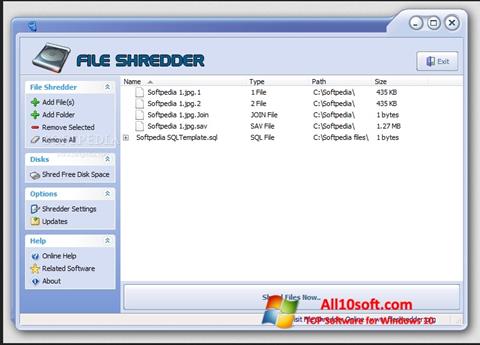 Snimak zaslona File Shredder Windows 10