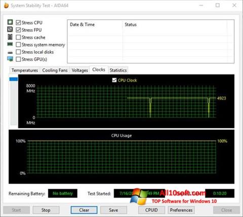Snimak zaslona CPU Stability Test Windows 10