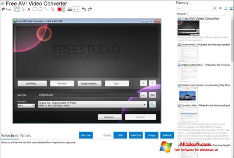 Snimak zaslona Free AVI Video Converter Windows 10