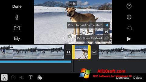 Snimak zaslona iMovie Windows 10