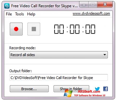 Snimak zaslona Free Video Call Recorder for Skype Windows 10