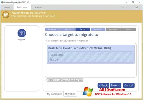 Snimak zaslona Paragon Migrate OS to SSD Windows 10