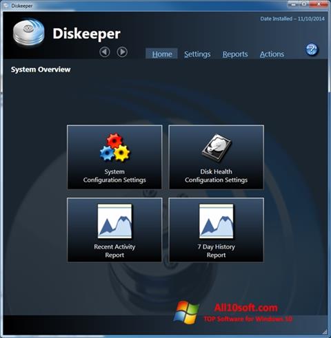 Snimak zaslona Diskeeper Windows 10