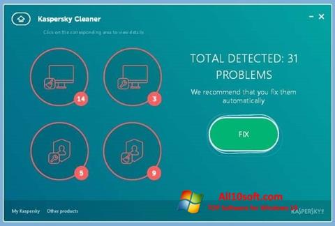 Snimak zaslona Kaspersky Cleaner Windows 10