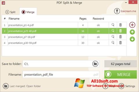 Snimak zaslona PDF Split and Merge Windows 10