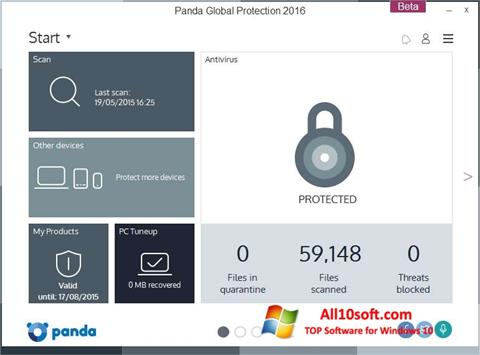 Snimak zaslona Panda Global Protection Windows 10